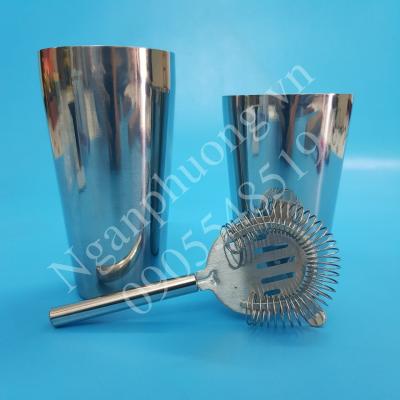 COMBO SHAKER 2 MẢNH INOX VÀ DỤNG CỤ CHẶN ĐÁ INOX LOẠI NHỎ